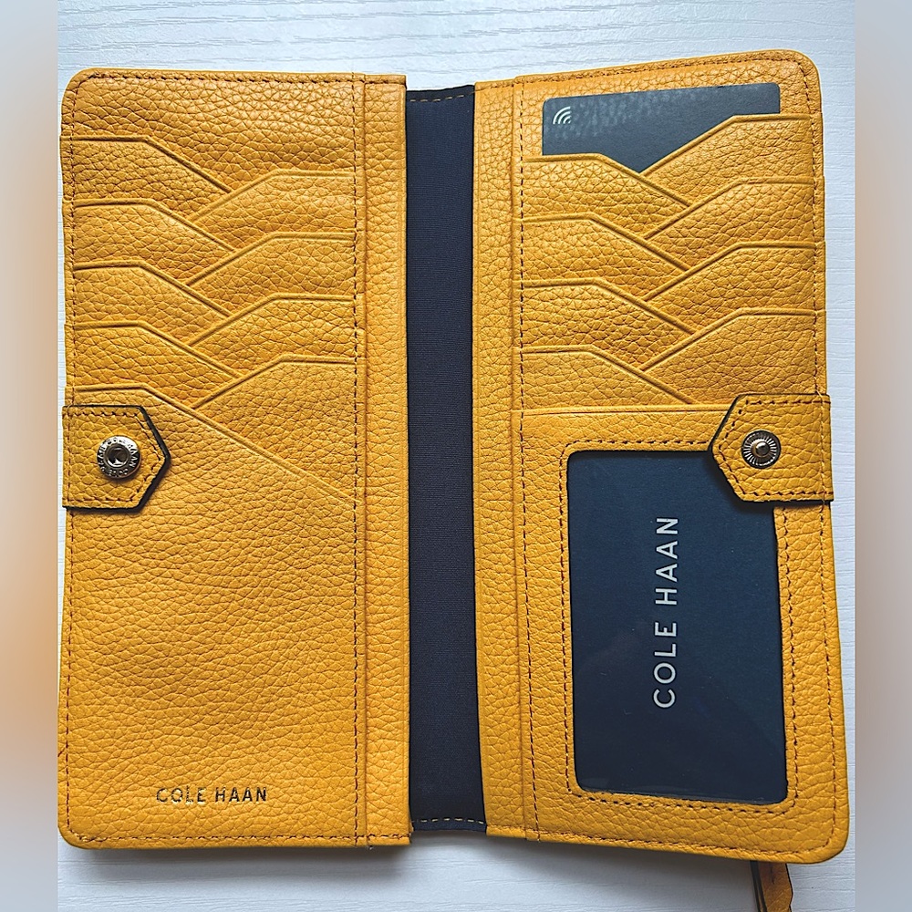 Cole Haan Yellow Leather Travel Wallet